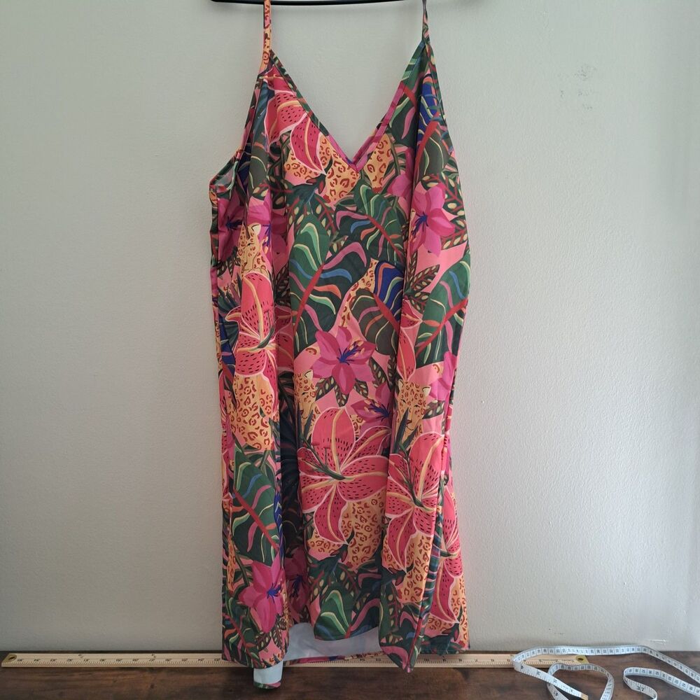 Womens Emery Rose Multicolor Flower Print Sleeveless Maxi Dress Polyester 3XL